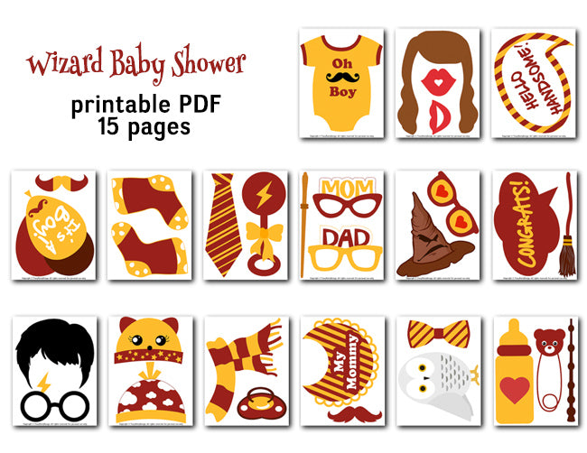 Harry Potter Boy Baby Shower Photo Booth Props, Printable Harry Potter Baby  Boys PhotoBooth Props, 0058