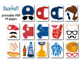 Baseball Party Photo Booth Props, Printable Sports Baseball Team PhotoBooth Props, 0084