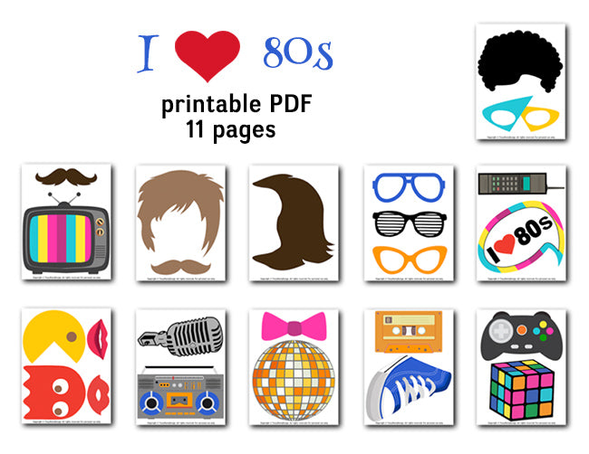 1980s Party Photo Booth Props – Tracy Digital Design