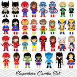 62 Superhero Boys and Girls Digital Clipart, Superhero Avengers Boys and Girls Marvel Clip Art 00263