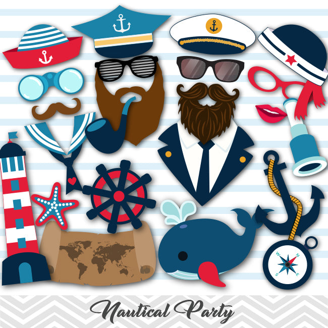 Printable Nautical Photo Booth Props – Tracy Digital Design