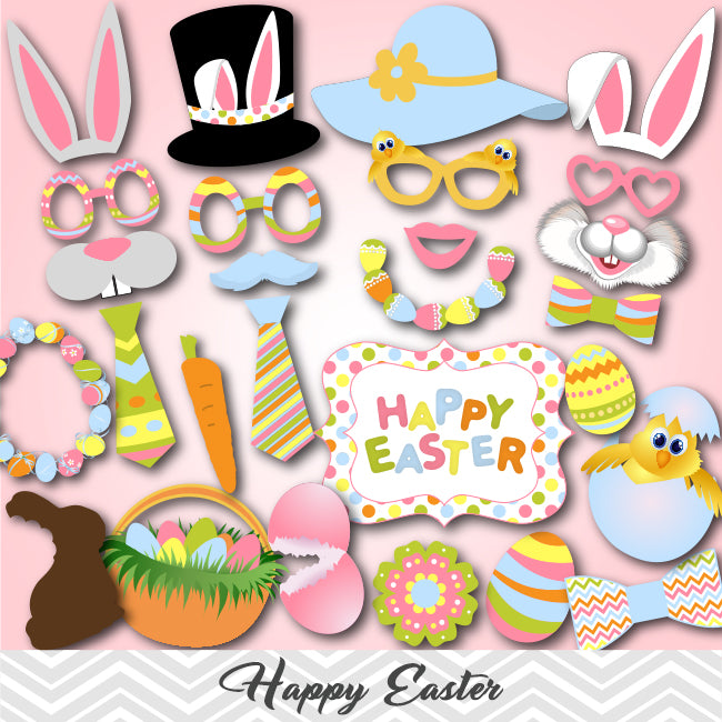 Easter Photo Booth Props, Easter Party Photo Booth Props Tracy