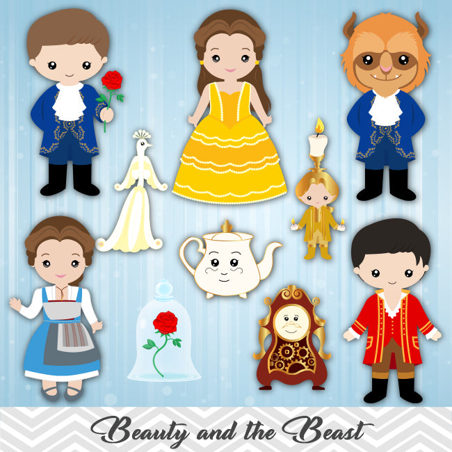 Beauty and the Beast Digital Clip Art, Princess Belle – Tracy Digital Design
