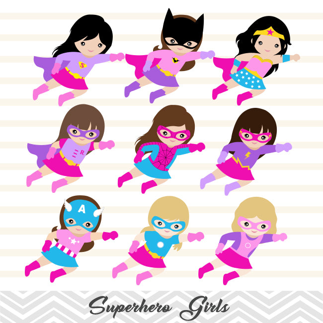 27 Superhero Girls Digital Clip Art, Avengers Clip Art – Tracy Digital ...