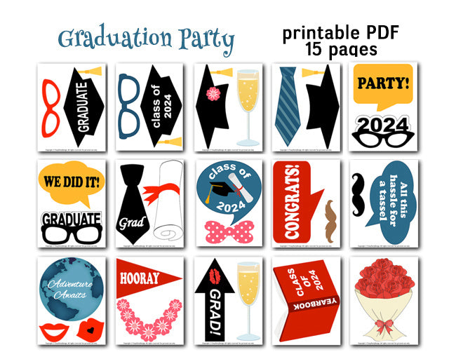 2024 Graduation Party Photo Booth Props, Graduation Photo Booth Props – Tracy Digital Design for Free Printable Graduation Photo Booth Props 2023