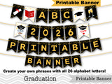 Printable Graduation Bunting, Digital Class of 2026 Banner, 2026 Graduation Party Bunting, Digital Grads Banner 0291