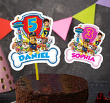 Printable Paw Patrol Cake Topper, DIY Paw Patrol Party Centerpiece, Personalized Paw Patrol Party Cupcake Topper, P0018