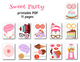 Sweet Shoppe Photo Booth Props, Printable Sweet Candy Cupcake PhotoBooth Props, 0034