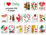 Italy Party Photo Booth Props, Printable Inspired Italian Party PhotoBooth Props, 0046
