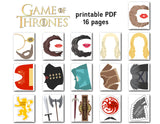 Game of Thrones Photo Booth Props, Printable Killing Game Party PhotoBooth Props, 0050
