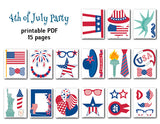 USA Independence Day Photo Booth Props, Printable 4th of July Memorial Day Celebration Party PhotoBooth Props, 0157