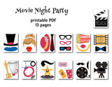 Movie Party Photo Booth Props, Printable Hollywood Party Oscar Awards PhotoBooth Props, 0160
