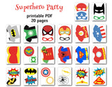 Superhero Photo Booth Props, Printable Superhero Avengers Party PhotoBooth Props, 0374