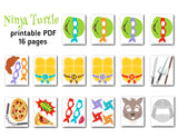 Ninja Turtle Photo Booth Props, Printable Ninja Party PhotoBooth Props, 0378