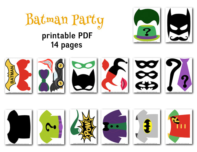 Batman Joker Photo Booth Props – Tracy Digital Design for Free Printable Photo Booth Props Superhero
