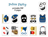 Police Party Photo Booth Props, Printable Cops and Robbers Party Photo Booth Props, 0402