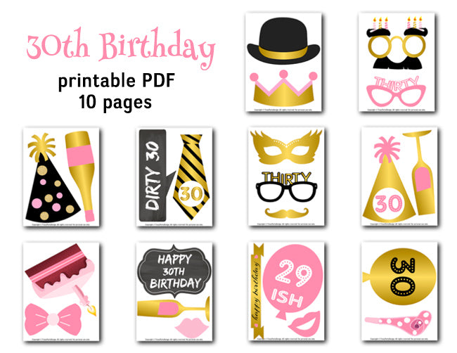 Gold Pink Thirty Birthday Party Photo Booth Props, 30th Birthday Photo Booth Props – Tracy Digital Design gold-pink-thirty-birthday-party-photo-booth-props-30th-birthday-photo-booth-props-tracy-digital-design