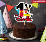 Printable Mickey Mouse Birthday Cake Topper, Personalized Mickey Party Centerpiece, Mickey Party Cupcake Topper, P0008