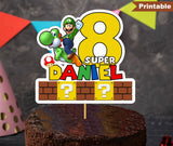 Printable Super Mario Luigi Cake Topper, Digital Super Mario Luigi Party Centerpiece, Printable Super Mario Luigi Party Cupcake Topper, P00014