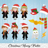 Christmas Harry Potter Digital Clipart, Harry Potter Christmas Clip Art, 00282