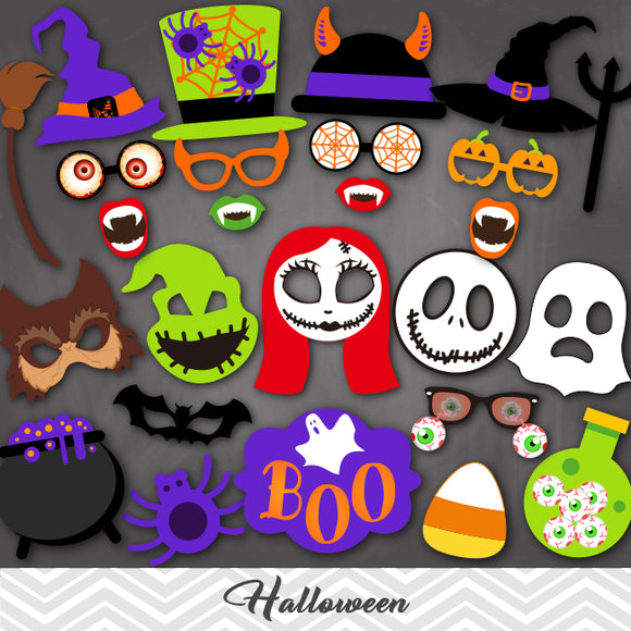 Halloween Photo Booth Props, Printable Nightmare Before Christmas Photo Booth Props, 0144