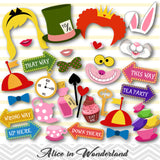 Printable Alice in Wonderland Party Photo Booth Props, 0380
