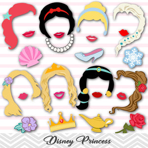 Disney Princess Photo Booth Props, Cinderella/Snow White/Belle/Ariel/Sleeping Beauty/Jasmine, 0303