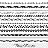 Black Border Clip Art, Flourish Swirl Border Clipart, Flower Border Scrapbooking Embellishments Decor 00105
