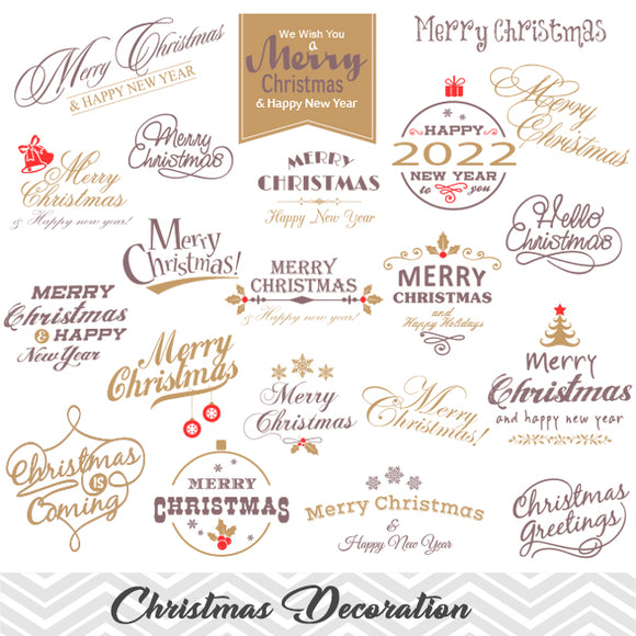 Merry Christmas Clipart, Christmas Wording Clip Art, Christmas Photo Overlays, 0421