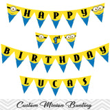 Printable Minion Bunting, Printable Minion Banner, Minion Birthday Party Banner, 00006