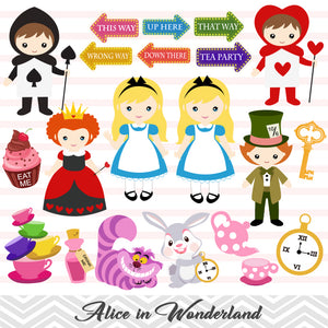 Alice in Wonderland Digital Clipart, Alice in Wonderland Clip Art, 00228