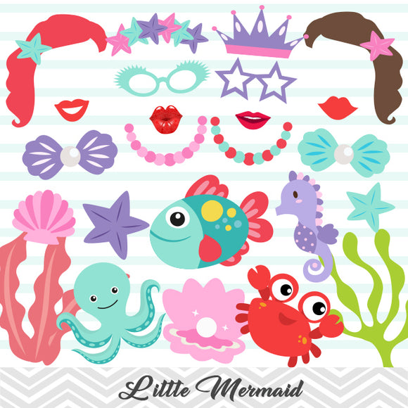Little Mermaid Photo Booth Props, 0379