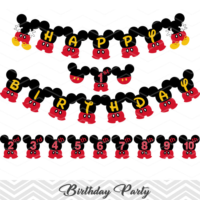 Printable Mickey Birthday Banner, Digital Mickey Party Bunting/Banner, – Tracy Digital Design printable-mickey-birthday-banner-digital-mickey-party-bunting-banner-tracy-digital-design