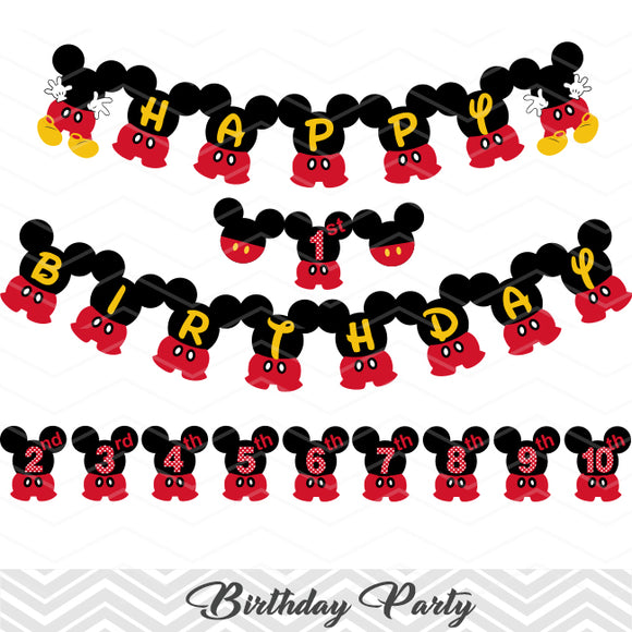 Mickey Mouse Birthday Banner Printable