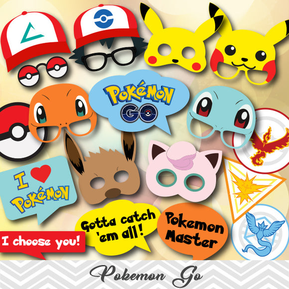 Pokemon Go Photo Booth Props, 0417