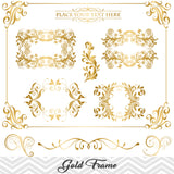 Gold Frame Border Clipart, Flourish Swirl Frame Clip Art, Scrapbook Embellishment Decor, 00041