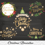 Christmas Frame Digital Clipart, Christmas Decoration Clip Art, 0169