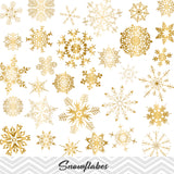 Gold Snowflake Clip Art, Digital Golden Snowflake Clipart, Christmas Clip Art, 0419