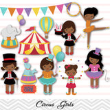 African American Circus Clip Art, Circus Girls Clipart, Carnival Clipart, 00222