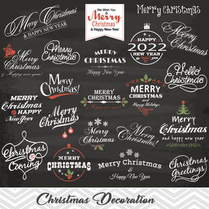 Merry Christmas Clipart, Christmas Wording Clip Art, Christmas Photo Overlays, 0360