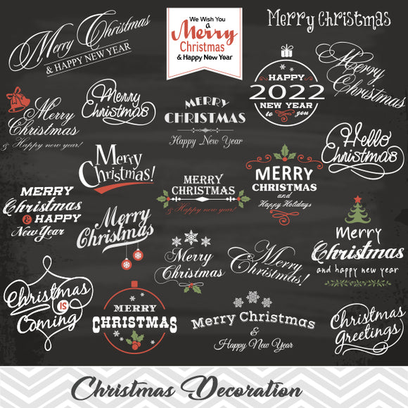 Merry Christmas Clipart, Christmas Wording Clip Art, Christmas Photo Overlays, 0360