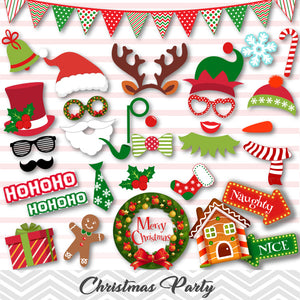 Christmas Photo Booth Props, Printable Christmas Party Photo Booth Props, 0132