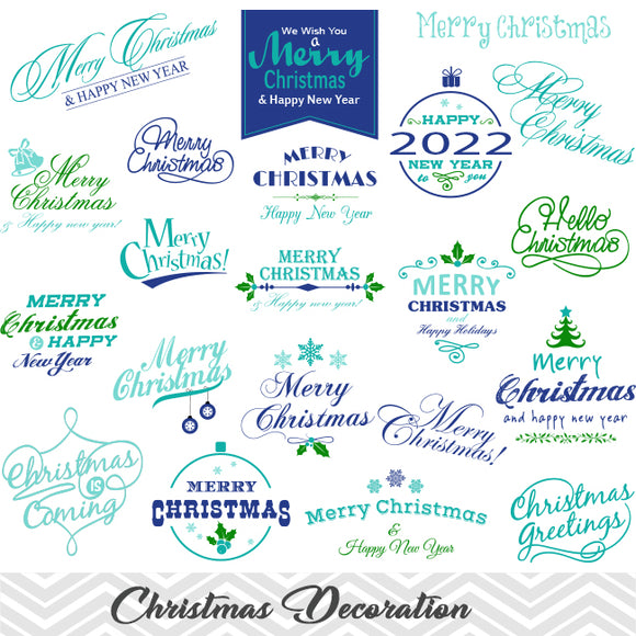 Merry Christmas Clipart, Christmas Wording Clip Art, Christmas Photo Overlays, 0390
