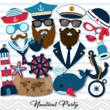 Nautical Photo Booth Props, Printable Sailor Photo Booth Props, 0035
