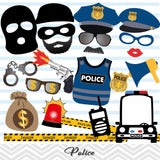 Police Party Photo Booth Props, Printable Cops and Robbers Party Photo Booth Props, 0402