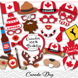 Happy Canada Day Photo Booth Props, Canada Travel Photo Booth Props, 0100