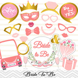 Bridal Shower Photo Booth Props, Printable Bride To Be Party Photo Booth Props, 0406