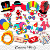 Circus Party Photo Booth Props, Printable Carnival Party PhotoBooth Props, 0373