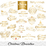 Gold Merry Christmas Clipart, Gold Christmas Wording Clip Art, Gold Christmas Photo Overlays, 0424