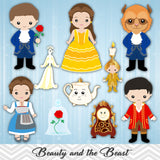 Beauty and the Beast Digital Clip Art, Princess Belle Clipart, 00142